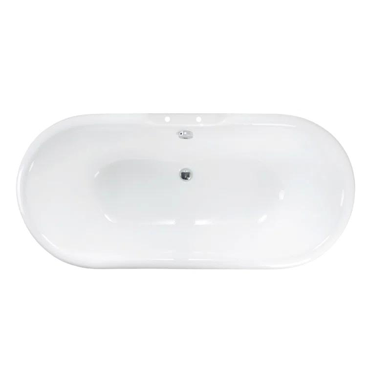 66'' x 30'' Freestanding Soaking Cast Iron Bathtub