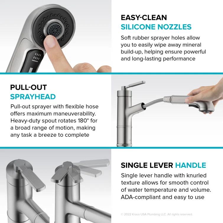 Allyn Pull-Out Single Handle Kitchen Faucet