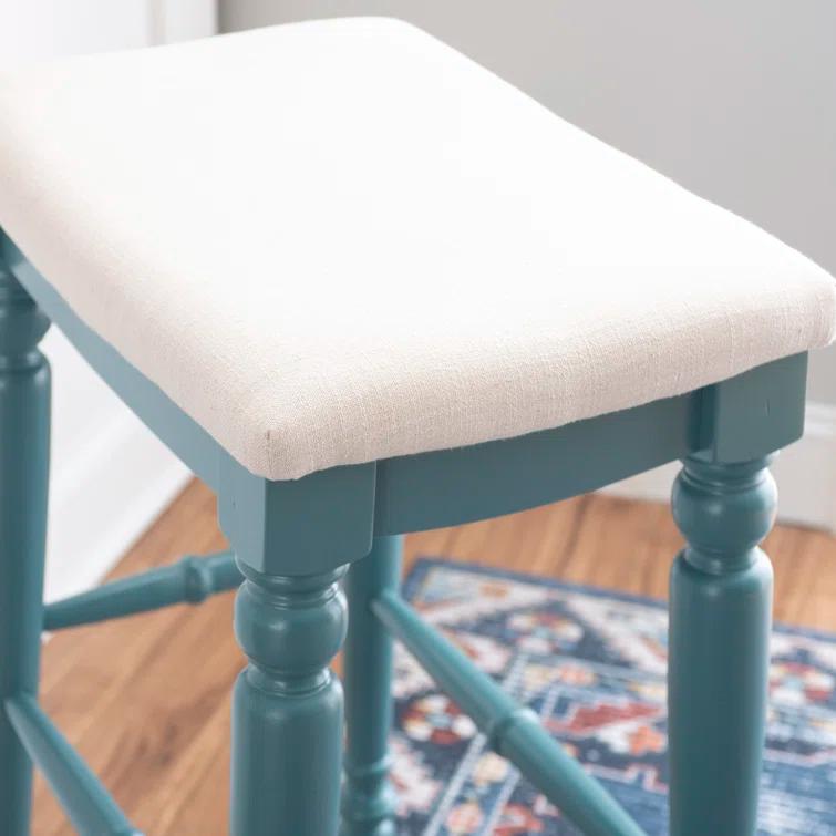 Kelly Clarkson Home Jordyn Backless Upholstered Wood Counter & Bar Stool