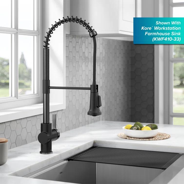 KRAUS Britt Commercial Style Single Handle Pull Down Kitchen Faucet