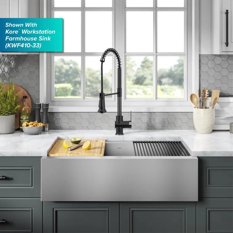 KRAUS Britt Commercial Style Single Handle Pull Down Kitchen Faucet