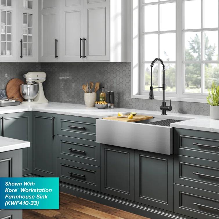 KRAUS Britt Commercial Style Single Handle Pull Down Kitchen Faucet