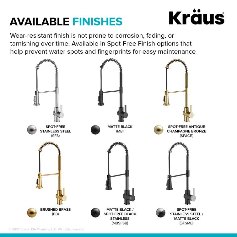 KRAUS Britt Commercial Style Single Handle Pull Down Kitchen Faucet