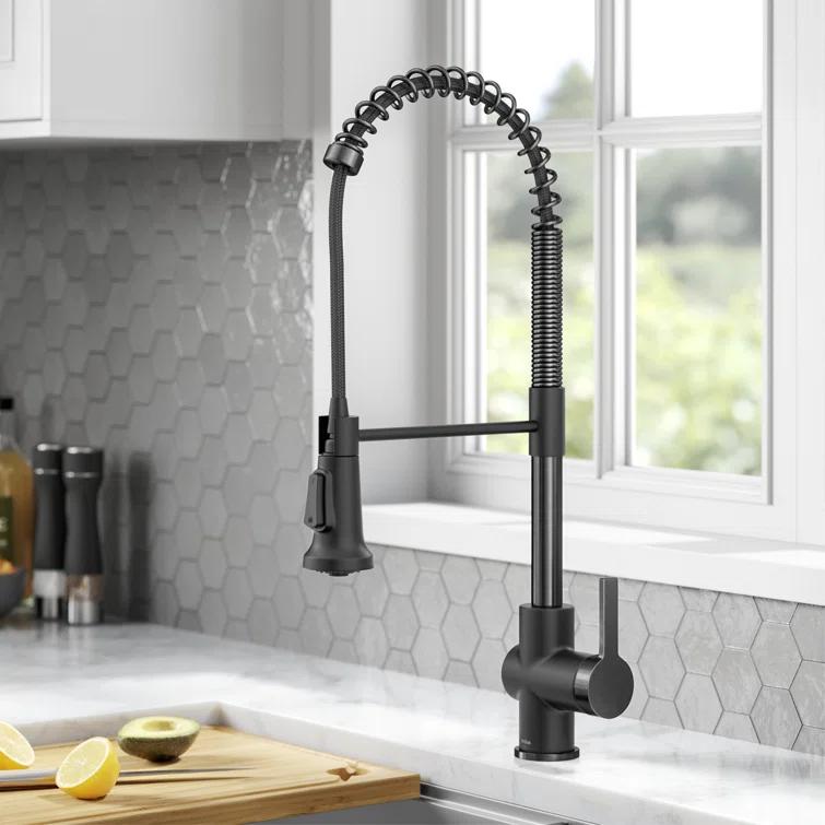 KRAUS Britt Commercial Style Single Handle Pull Down Kitchen Faucet