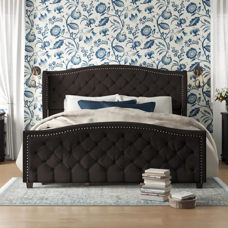 Coleman Upholstered Wingback Bed