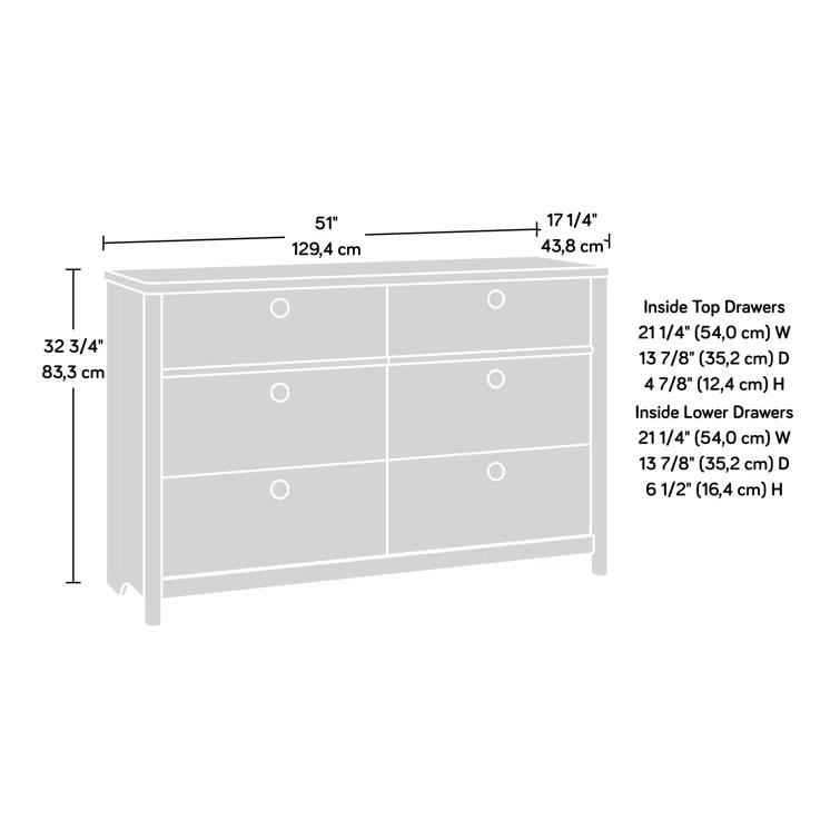 Ayva 50.95'' W 6 - Drawer Dresser