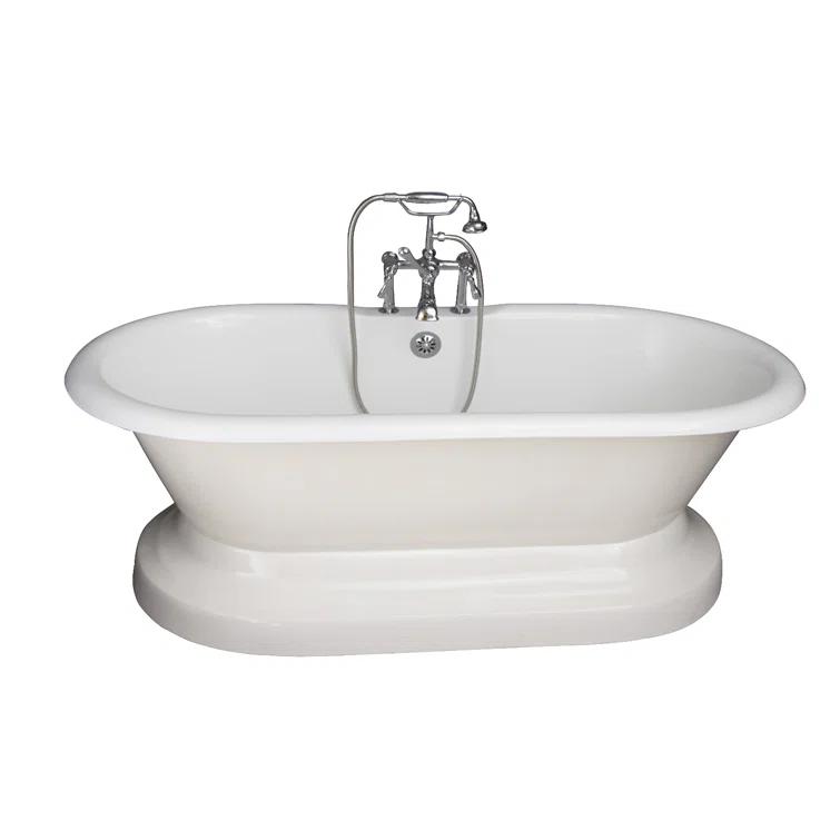 66'' x 30'' Freestanding Soaking Cast Iron Bathtub