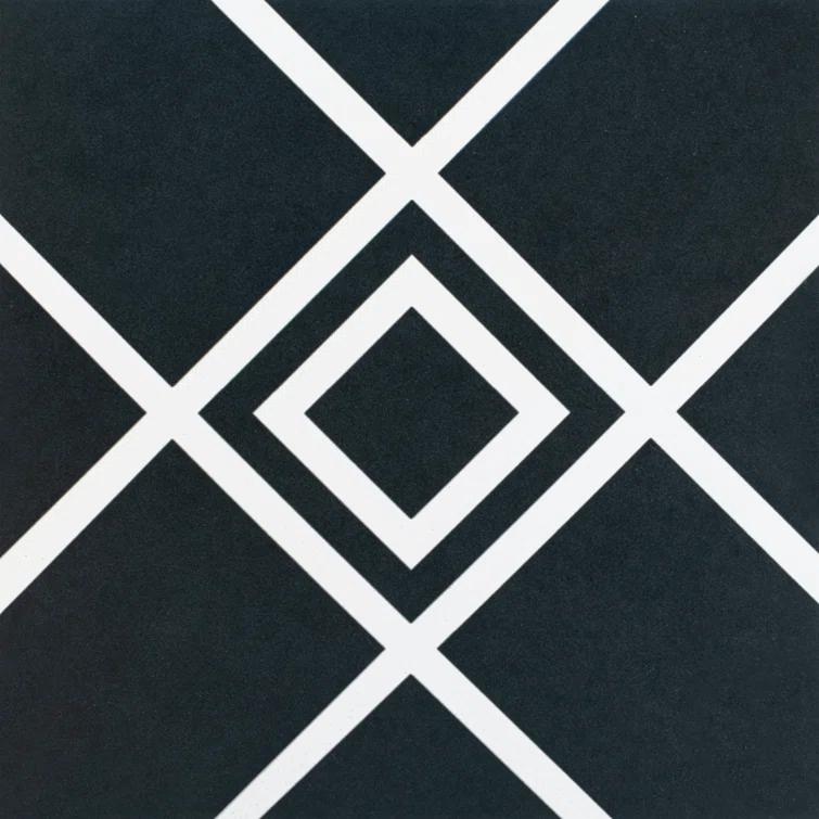 Roca Tiles Casablanca Squares 8" x 8" Flat Gres Stoneware Patterned Wall & Floor Tile