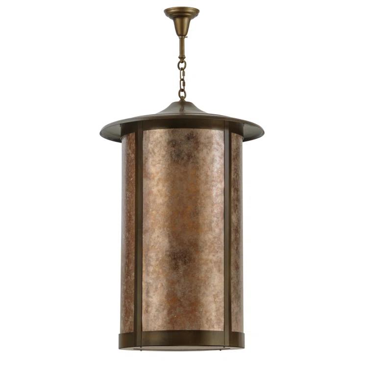 8 - Light Antique Copper Cylinder Pendant
