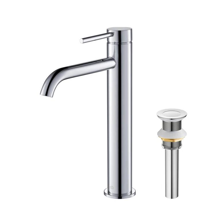 KIBI C-KBF1009CH-KPW101CH Circular Vessel Sink Faucet Single-handle Bathroom Faucet