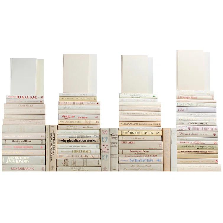 Off-White Modern Decorative Book Wall Set of 75