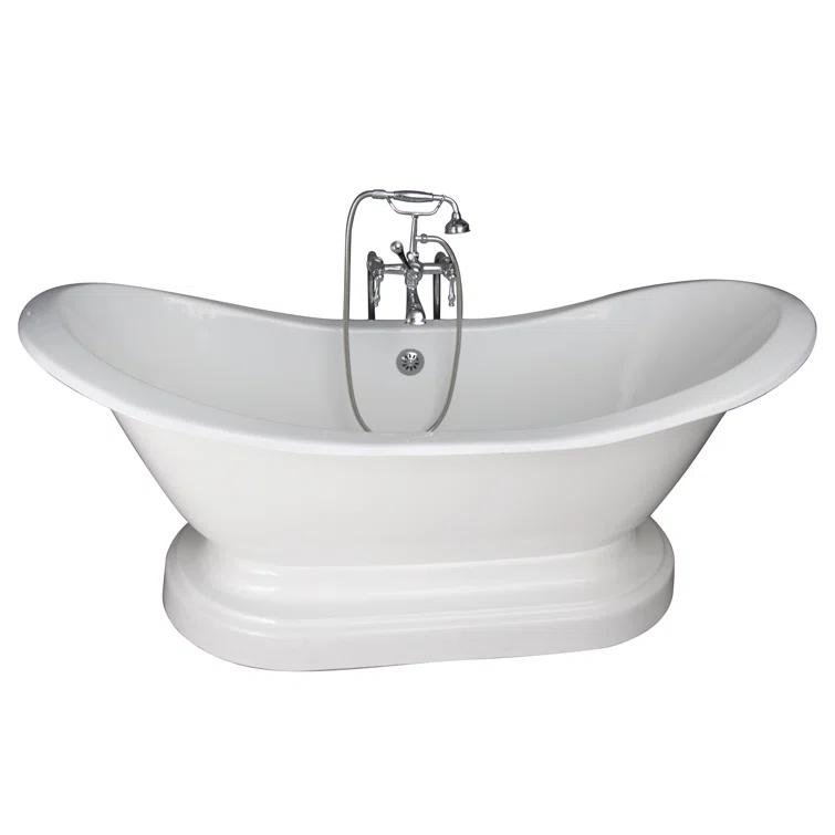 72'' x 30'' Freestanding Soaking Cast Iron Bathtub