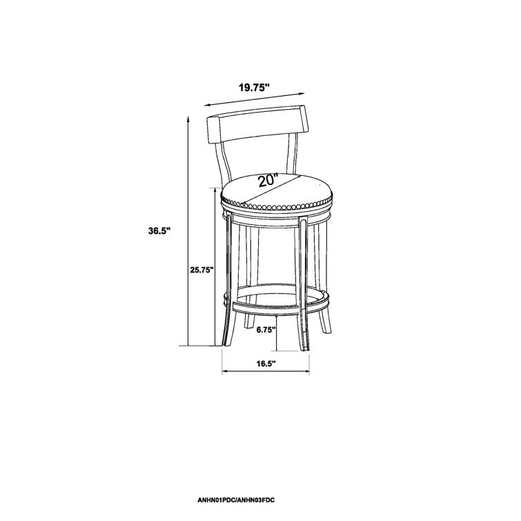 Hanover Solid Rubber Wood Swivel Counter And Bar Stool