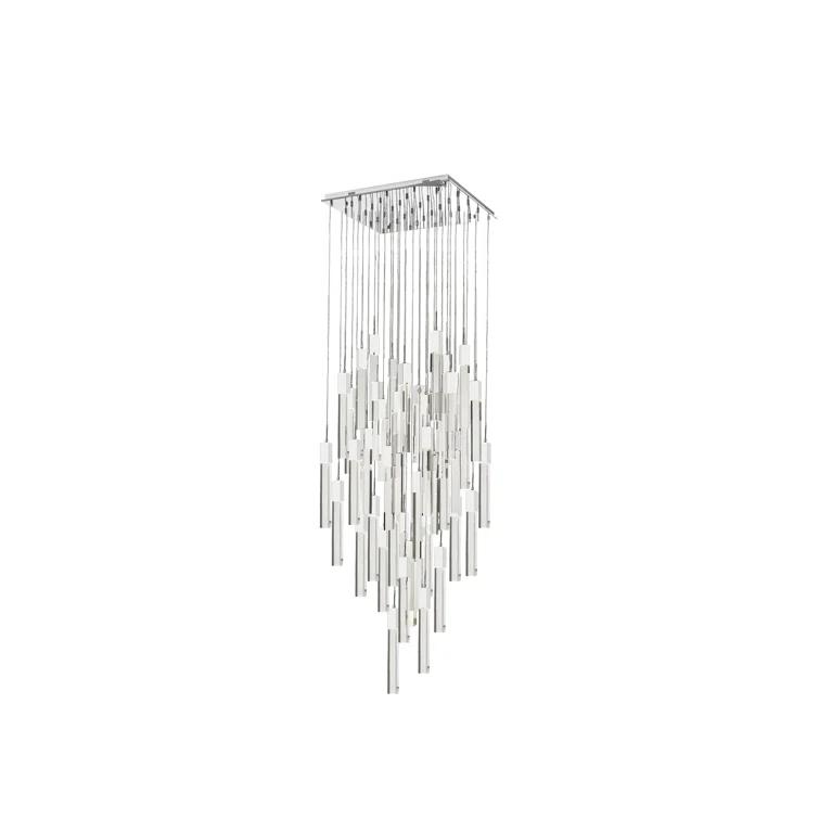 Large Polished Chrome Crystal LED Indoor/Outdoor Chandelier