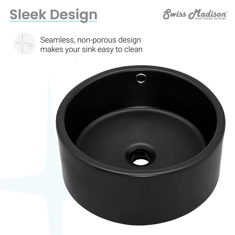 Monaco Round Ceramic Bathroom Vessel Sink