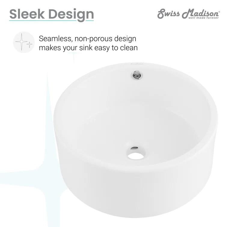 Monaco Round Ceramic Bathroom Vessel Sink