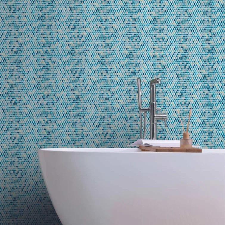 Eterna Penny 12"x12" Recycled Glass Mosaic Tile