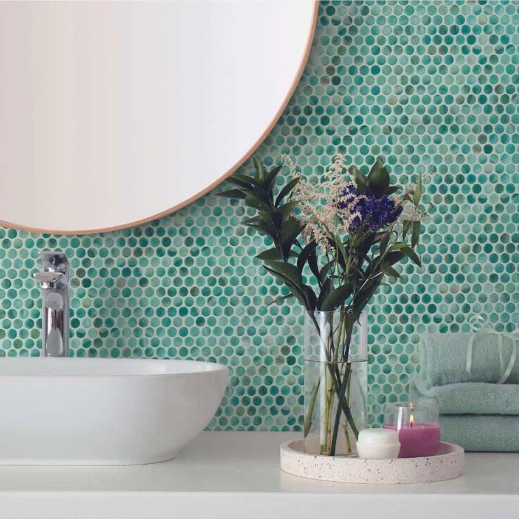 Eterna Penny 12"x12" Recycled Glass Mosaic Tile