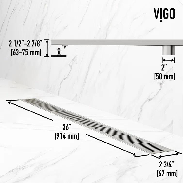 Elan 36" Rectangular Grate Linear Grid Shower Drain
