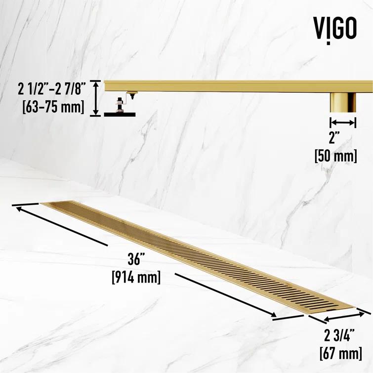 Elan 36" Rectangular Grate Linear Grid Shower Drain