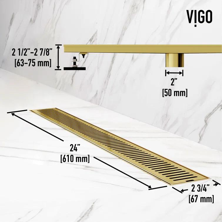 Elan 24" Rectangular Grate Linear Grid Shower Drain