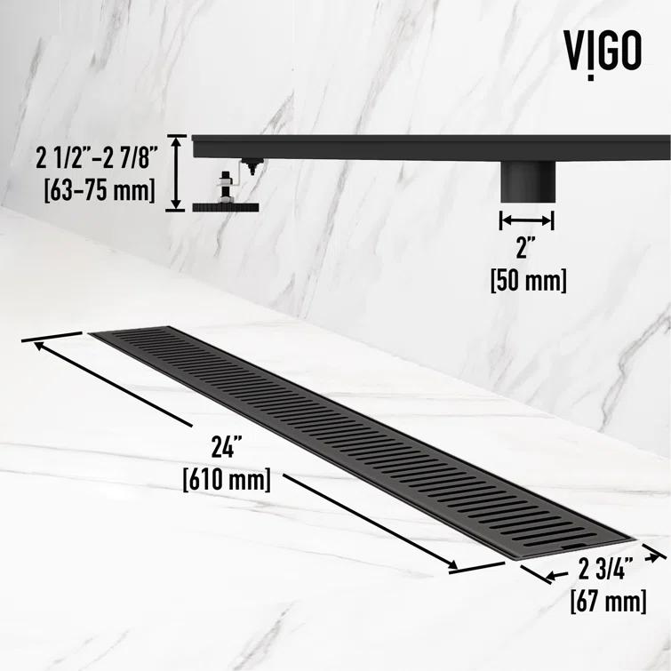 Elan 24" Rectangular Grate Linear Grid Shower Drain