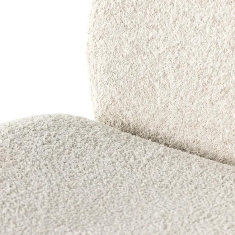 Sheldon Ivory Contemporary Swivel Lounge Chair in Leather