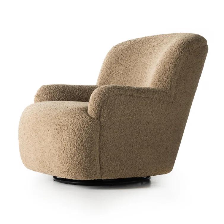 Preston Swivel Accent Chair - Camel Sheepskin