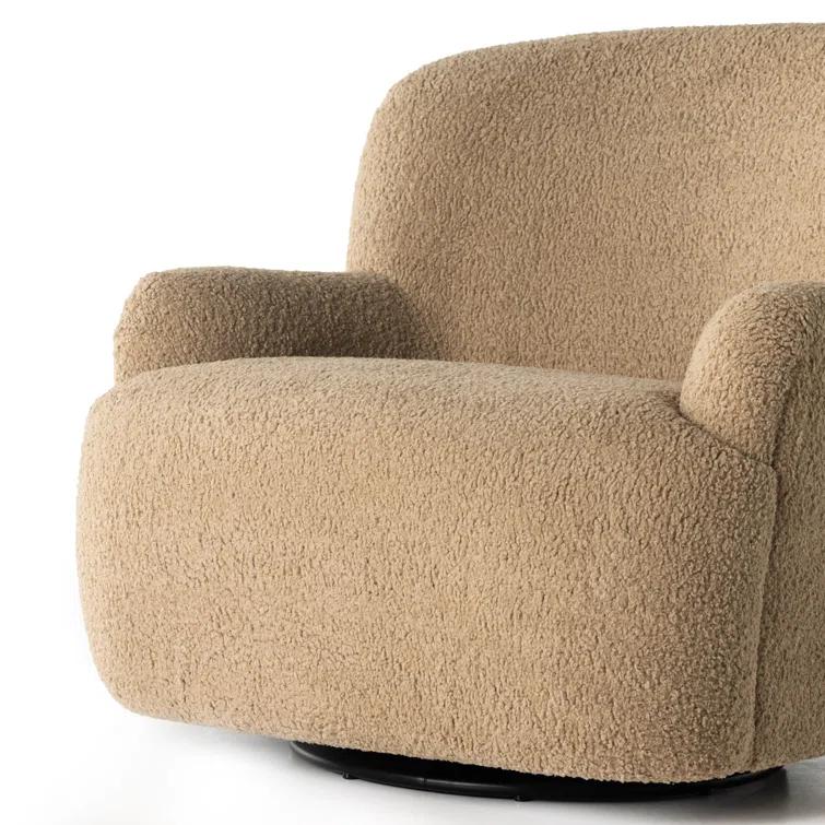 Preston Swivel Accent Chair - Camel Sheepskin