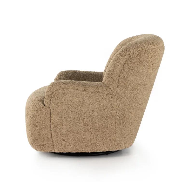Preston Swivel Accent Chair - Camel Sheepskin