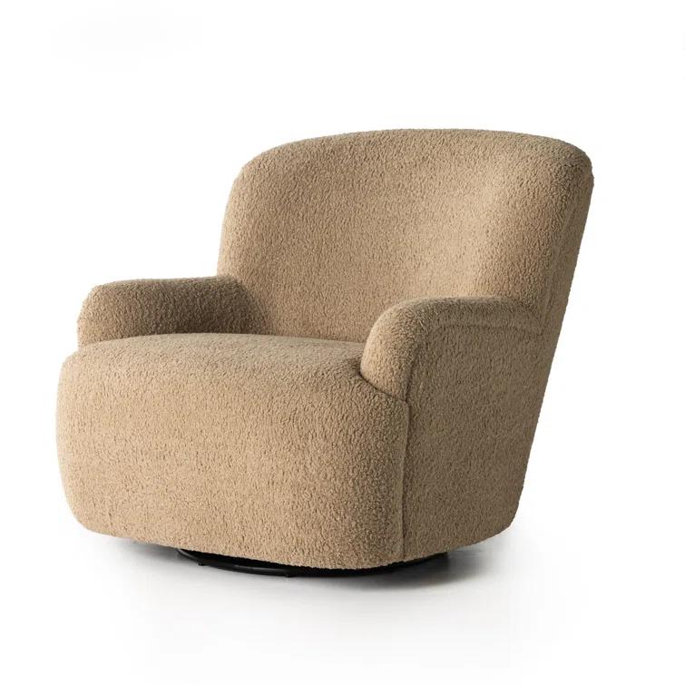 Preston Swivel Accent Chair - Camel Sheepskin
