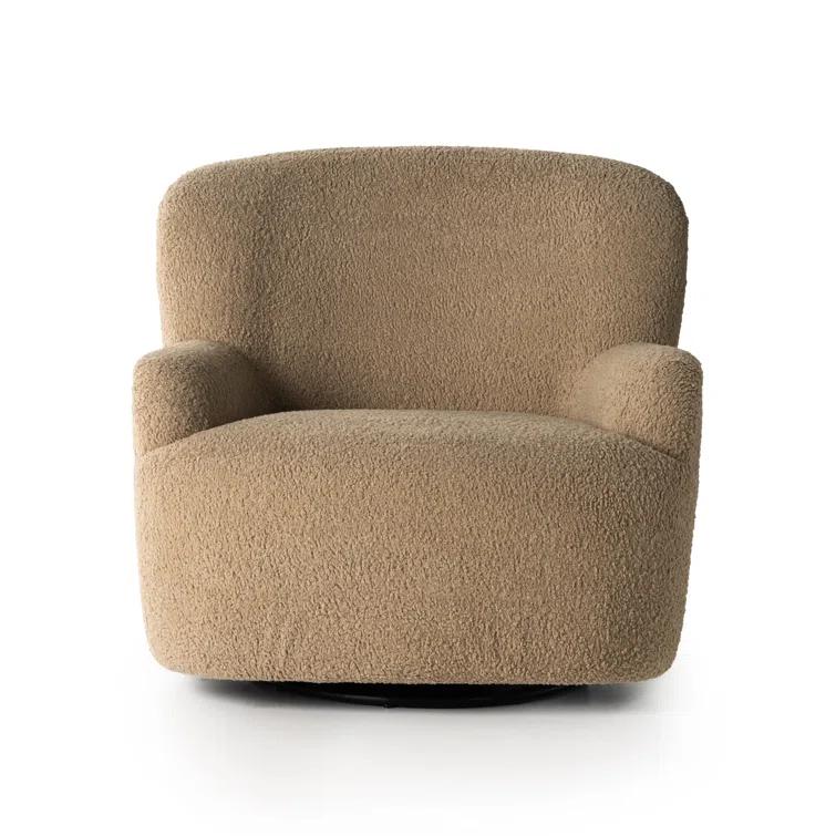 Preston Swivel Accent Chair - Camel Sheepskin
