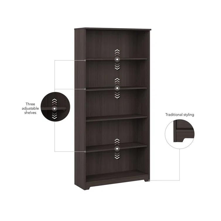 Shelonda 5 Shelf 66" Standard Bookcase