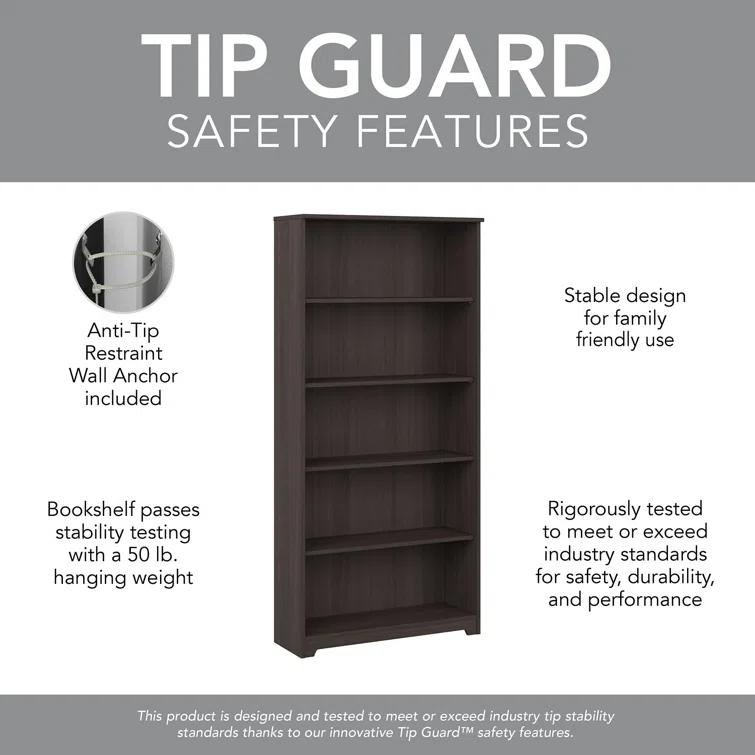 Shelonda 5 Shelf 66" Standard Bookcase