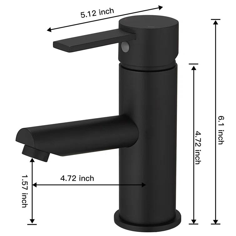 VIBRANTBATH A-96054-Black Single-Hole Single-handle Bathroom Faucet