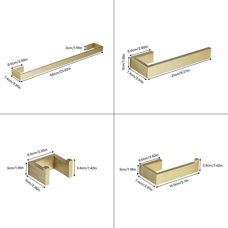 23.62'' 4 Wall Towel Bar