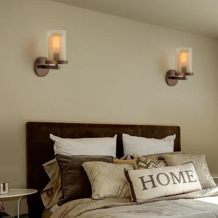 Vintage 1 Light Wall Lights, Farmhouse Porch Wall Lamp, Indoor Wall Sconces with Glass Shade