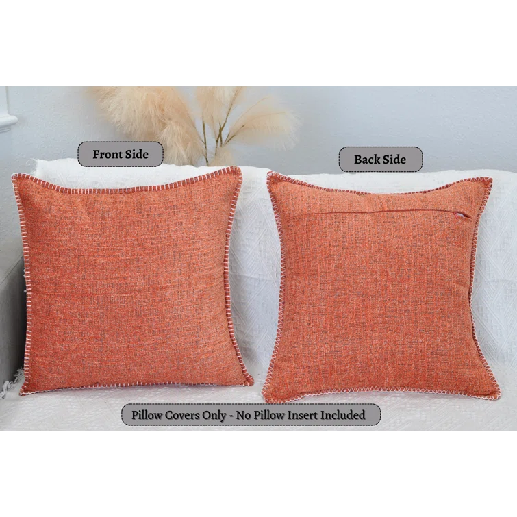 Oveesha Soft Textured Chenille Pillow Covers Set of 2 Cozy Cushion Covers
