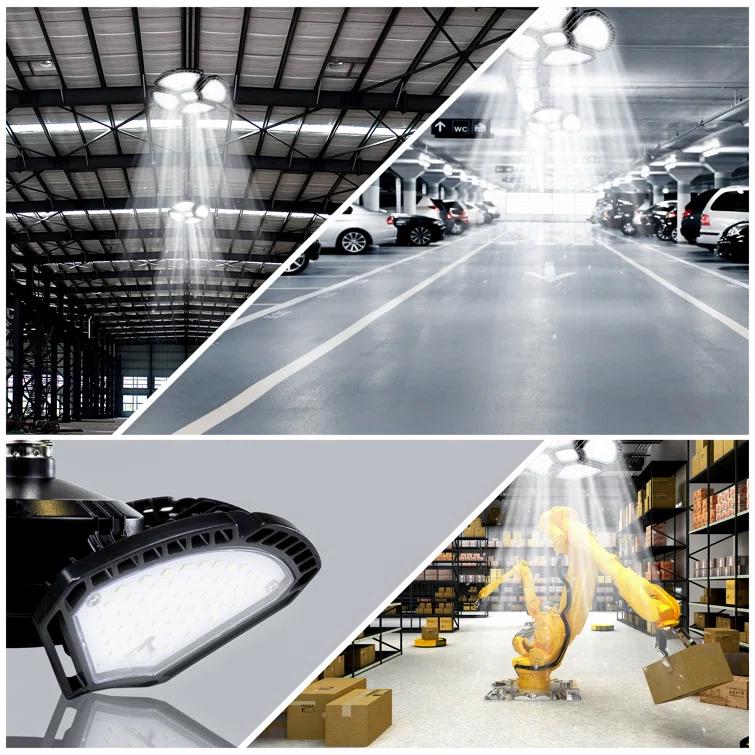 LED Garage Light,100W (900W Equivalent) 15000 Lumen 4-Head Deformable Ceiling Light, 5000K Daylight
