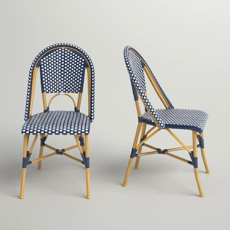 Casidy Polyethylene (PE) Wicker Wicker Outdoor Dining Side Chair