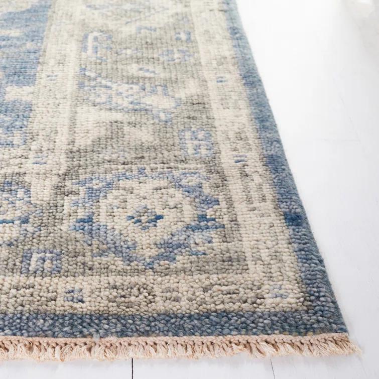 Oriental Hand-Knotted Blue / Grey Area Rug