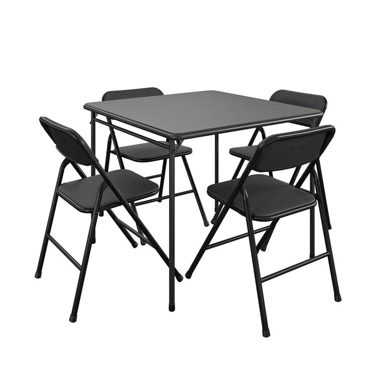 COSCO COSCO 5-Piece Folding Fabric Dining Set & 34" Vinyl Card Table