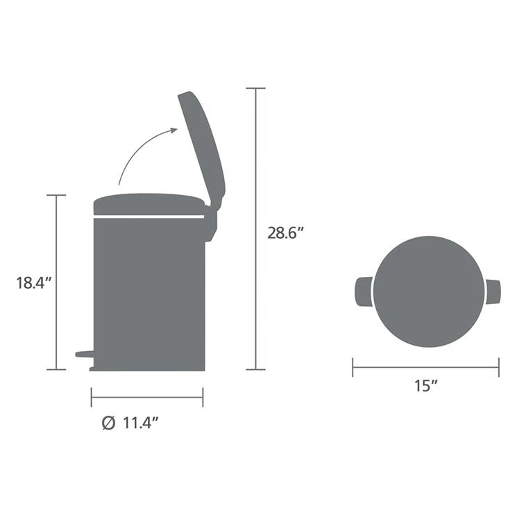 Brabantia Newicon Step On Trash Can, 5.3 Gallon (20 Liter)
