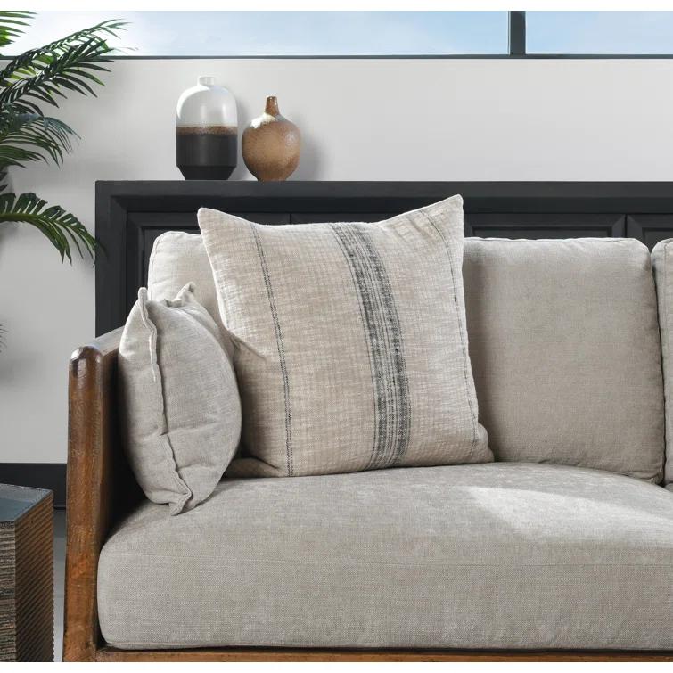 Lamina Pillow - Natural and Black / 22" x 22"