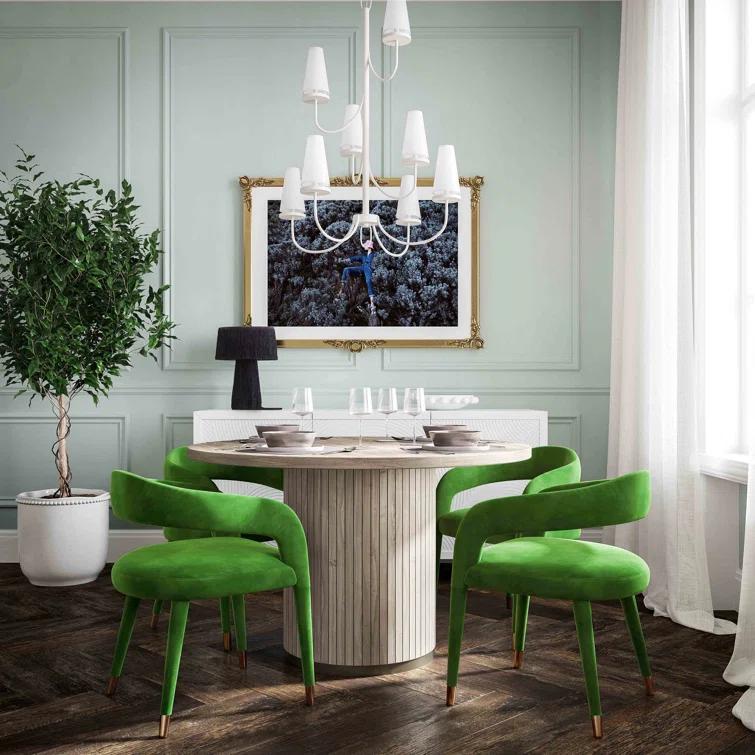 18.8'' H Velvet Upholstered Armchair