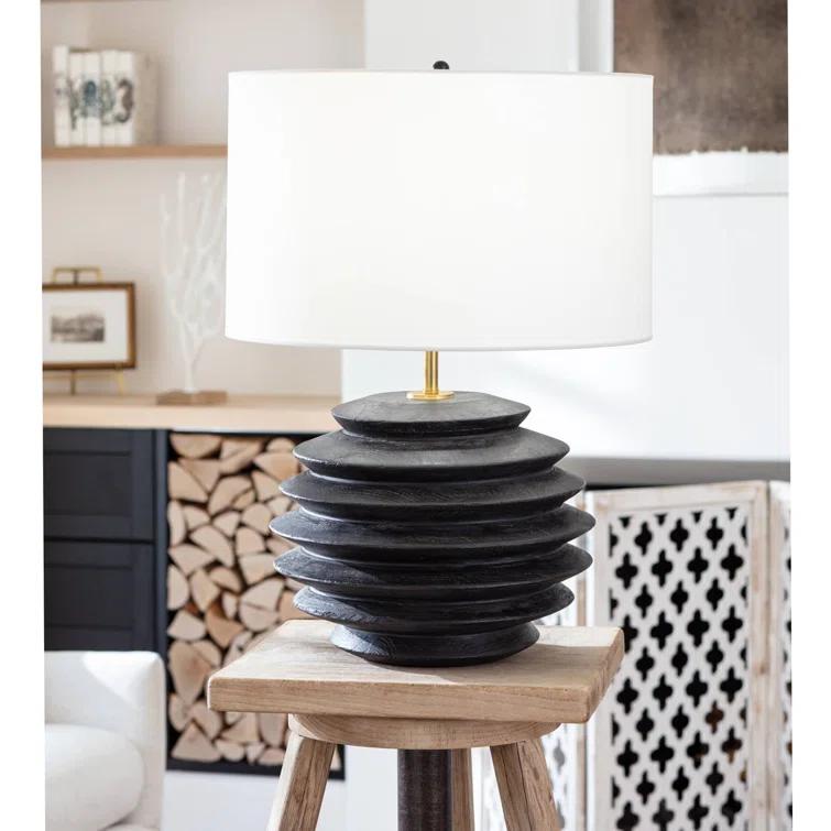 Accordion Round Table Lamp by Regina Andrew - Ebony