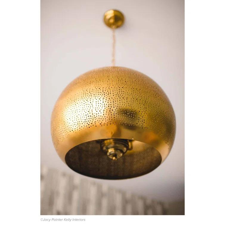 Pierced Metal Sphere Pendant