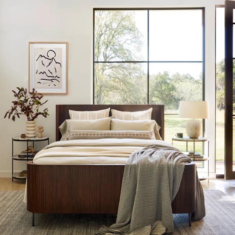 Marlow Canyon Oval Nightstand in Hammered Grey with Marble Top