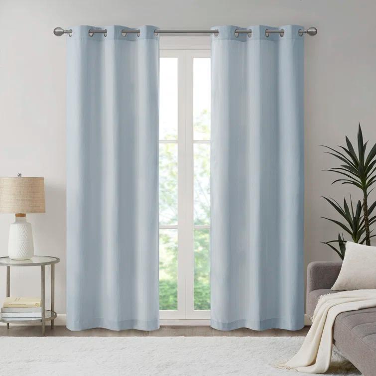 Madison Park Galen Basketweave Room Darkening Curtain Panel Pair (Set of 2)