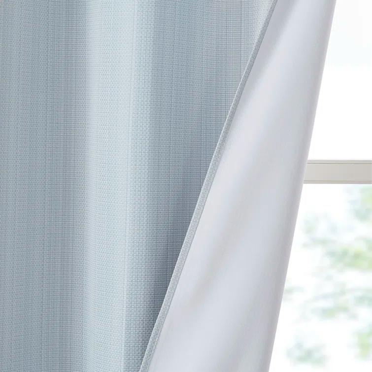 Madison Park Galen Basketweave Room Darkening Curtain Panel Pair (Set of 2)